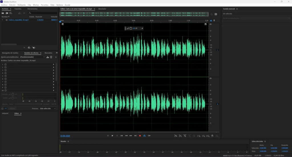 Programa de edición de audio que Nelson David M.S usa para realizar las ediciones de sus grabaciones de spots publicitarios/comerciales, narraciones, documentales, IVR, audiolibros.