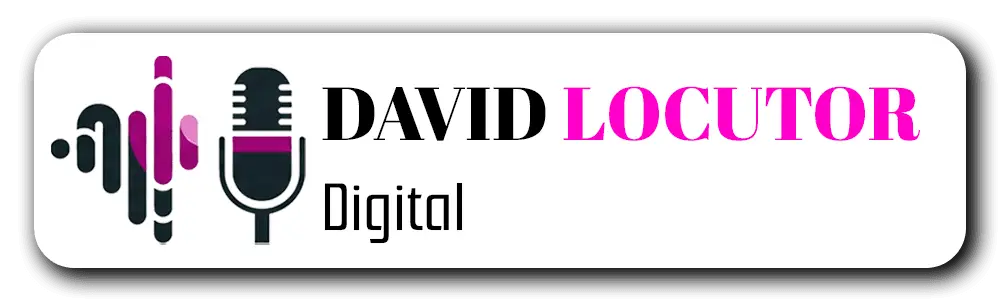 Imagen de logo horizontal de la página web de servicios de locución profesional davidlocutordigital.com